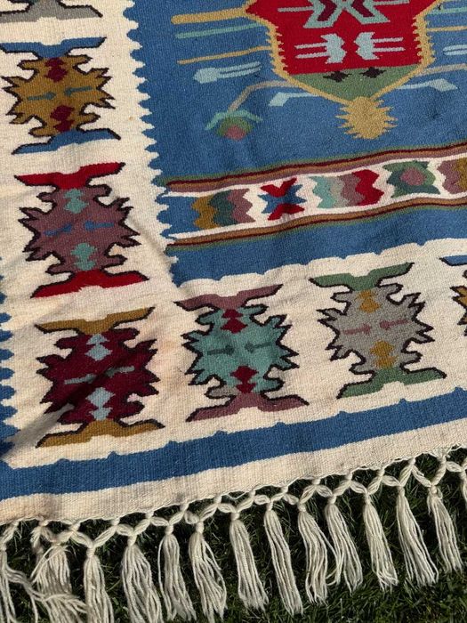 Kilim Wełniany Ręcznie Tkany lub Dywan Narzuta ART DECO 285x150 UNIKAT