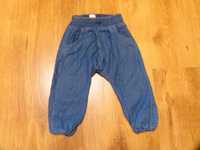 rozm 80 Lindex spodnie baggy cienki jeans z podszewką