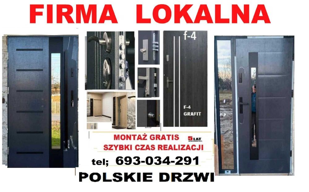 Wejściowe drzwi zewnętrzne z MONTAŻEM do mieszkań w bloku, wyciszone