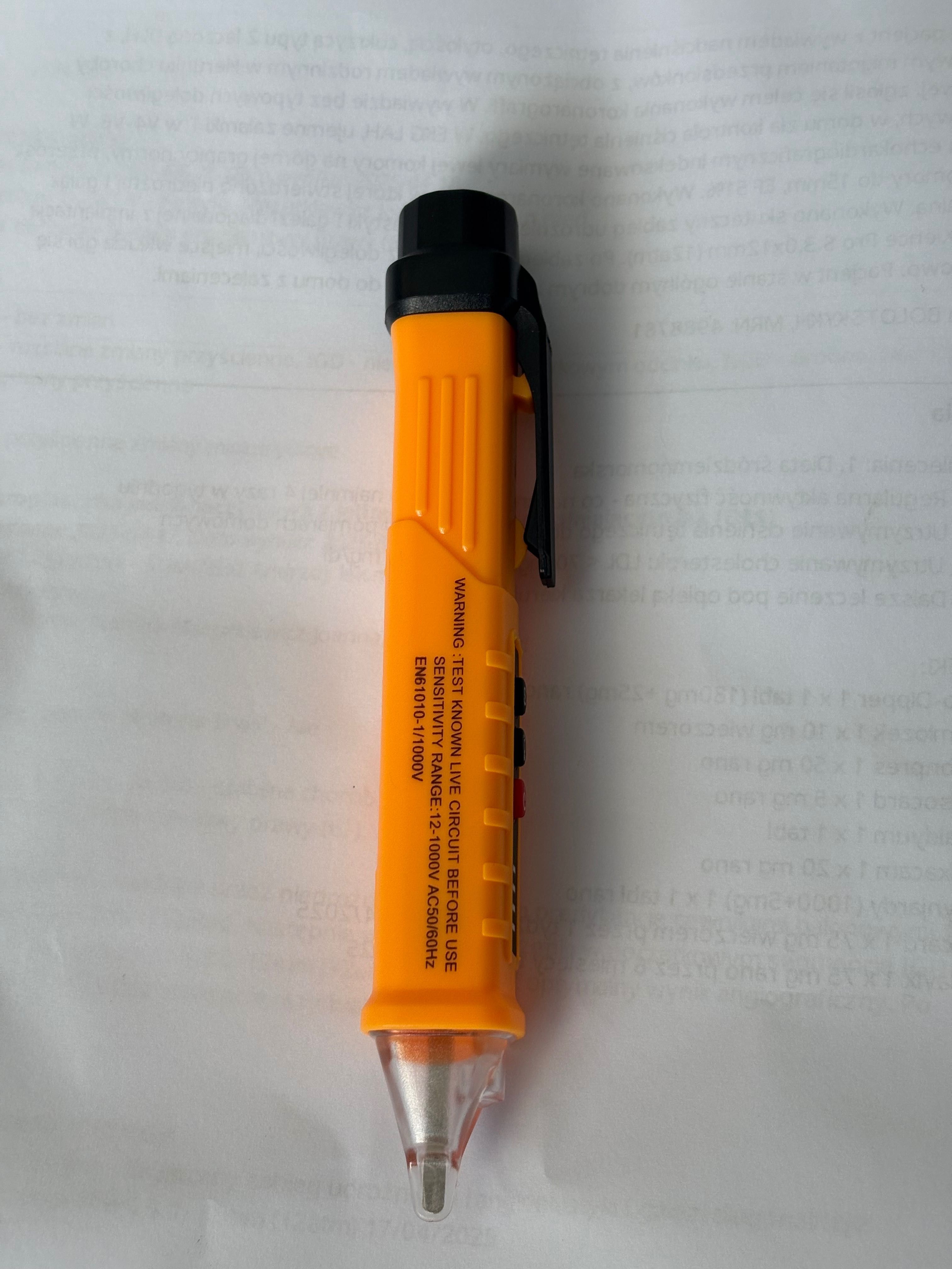 Próbnik napięcia bezkontaktowy tester napięcia latarka CAT.III 1000V