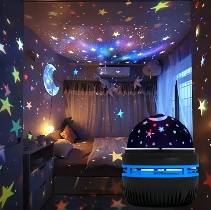 Lampka nocna projektor gwiazd