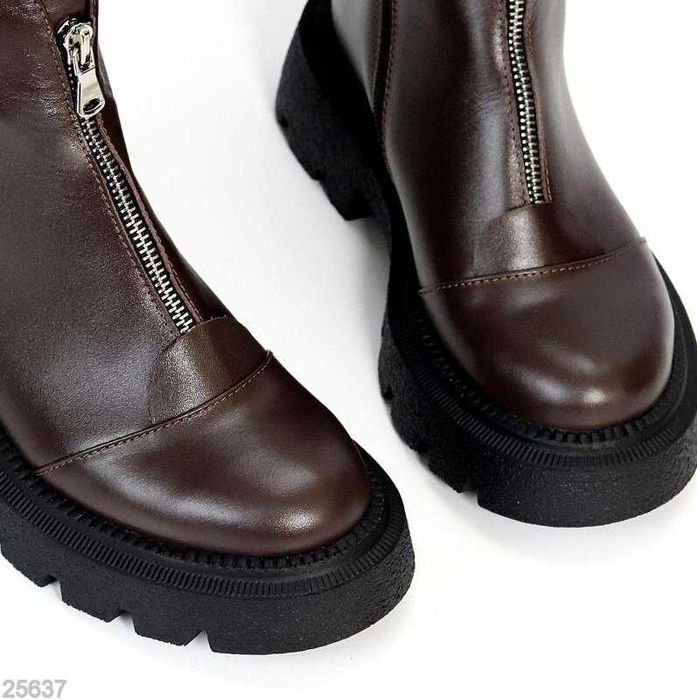 Зимові шкіряні коричневі черевики, зимние коричневые ботинки 36-40р
