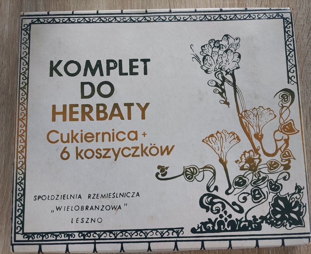 PRL Komplet do herbaty (koszyczki + cukiernica)