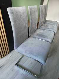 Krzesła tapicerowane szare nowoczesne do jadali nowe  4 sztuki komplet