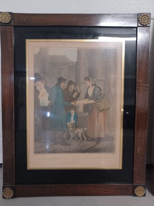 Par de quadros com gravuras antigas