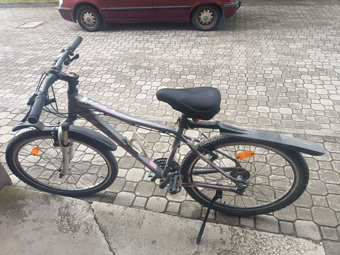 Rower MTB 27,5" KROSS LEA 5.0 rama XS 16" grafitowy - różowy -