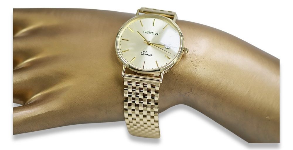 Złoty zegarek męski 14k Geneve mw006y&mbw005y elegancki lekki Gdańsk