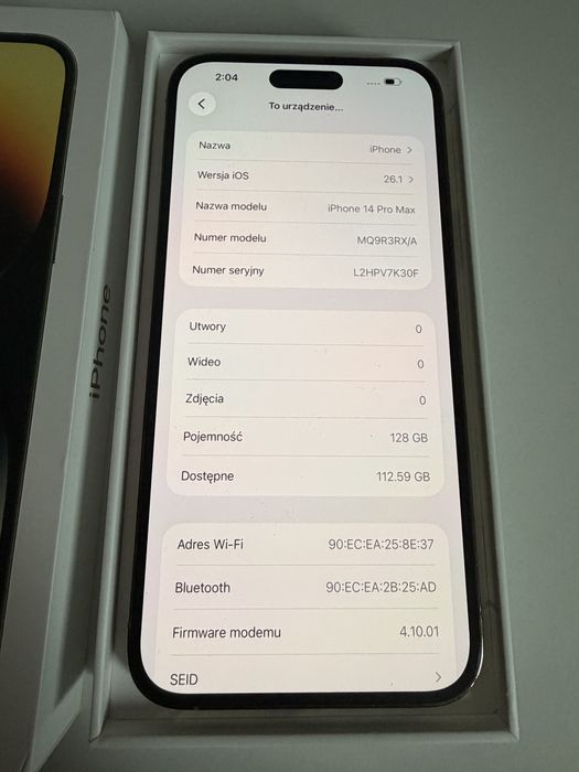 iPhone 14 Pro Max 128gb Gold Stan Idealny Bateria 100%