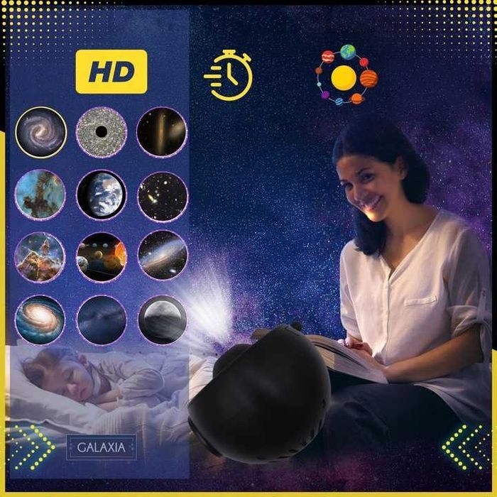 PROJEKTOR GWIAZD PLANETARIUM Rzutnik Nieba Lampka Nocna Dla Dzieci LED