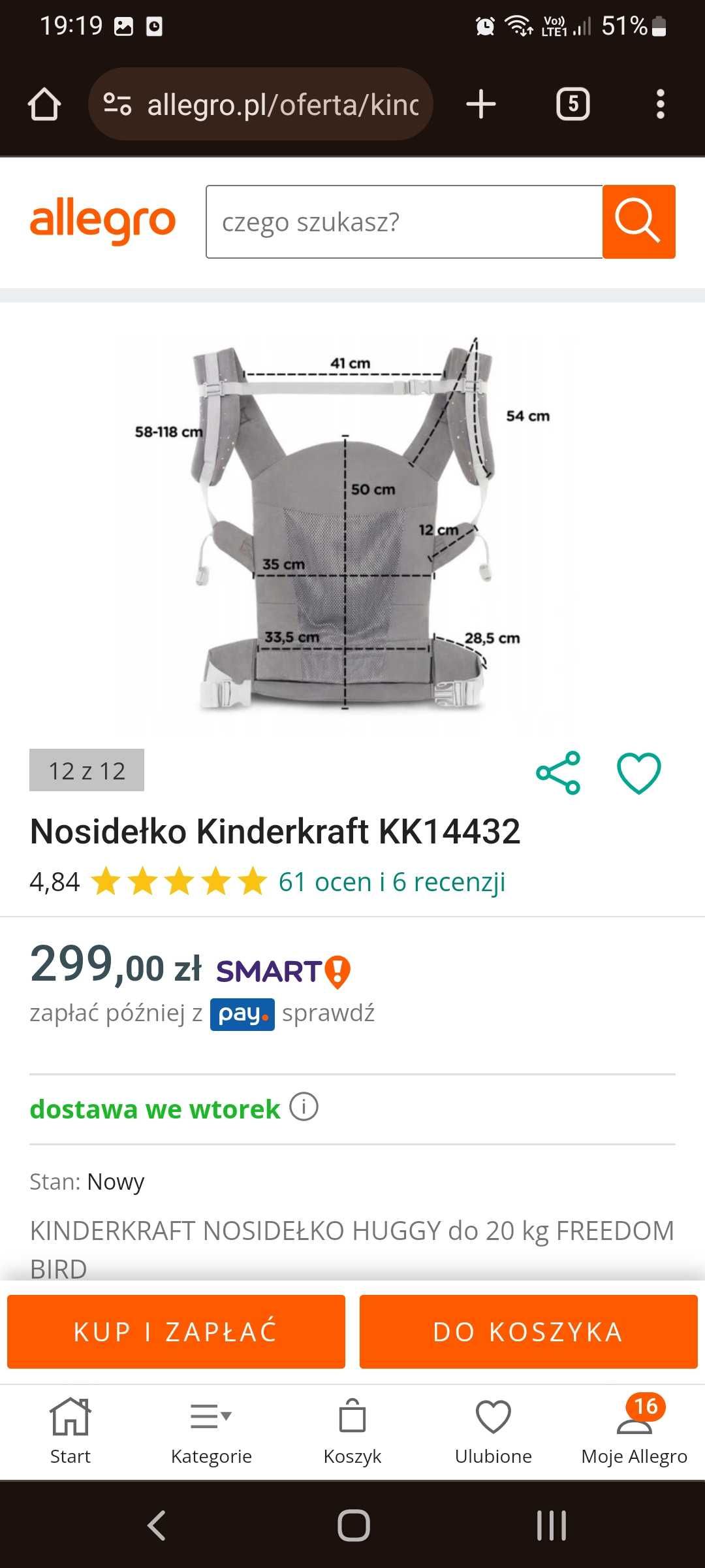 Nosidelko kinderkraft