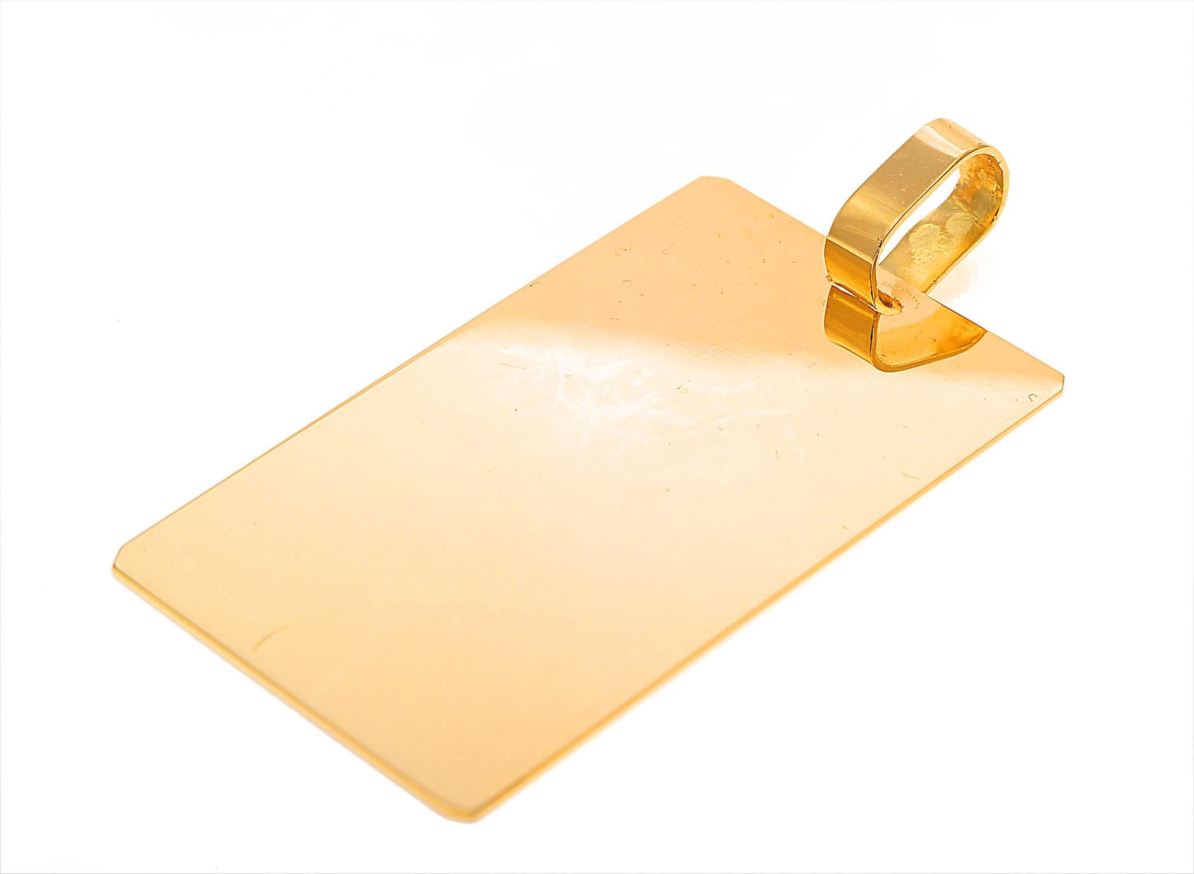 Złota zawieszka blaszka czysta na 15,00x22,00 GRAWER 300123