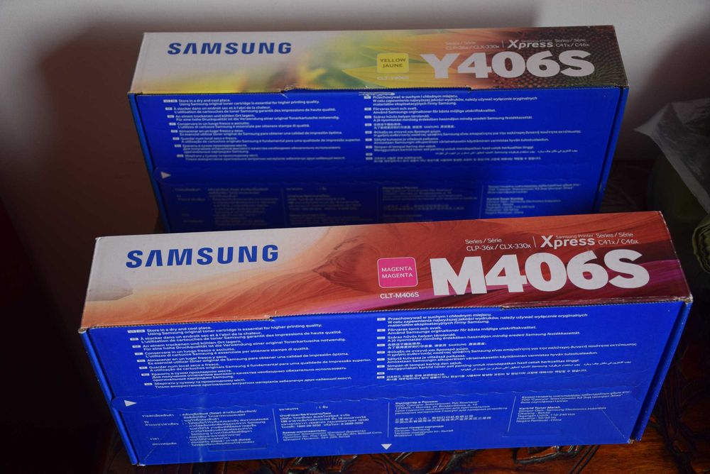 Toner original Samsung CLT-M406S e CLT-Y406S