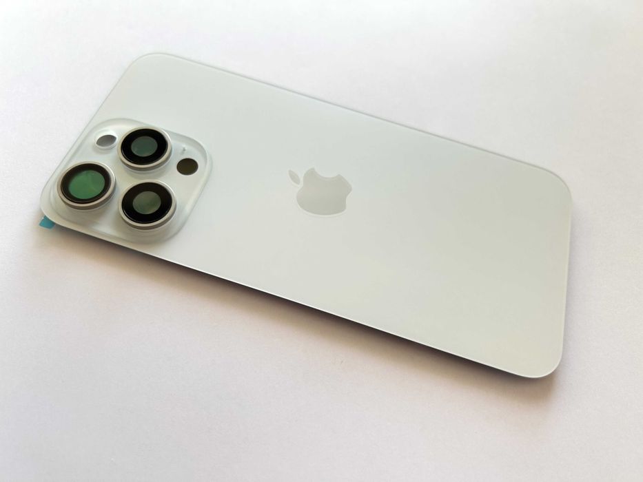 Tylna klapka/szybka iPhone 15 Pro  z ramką z Magnesami Biały White