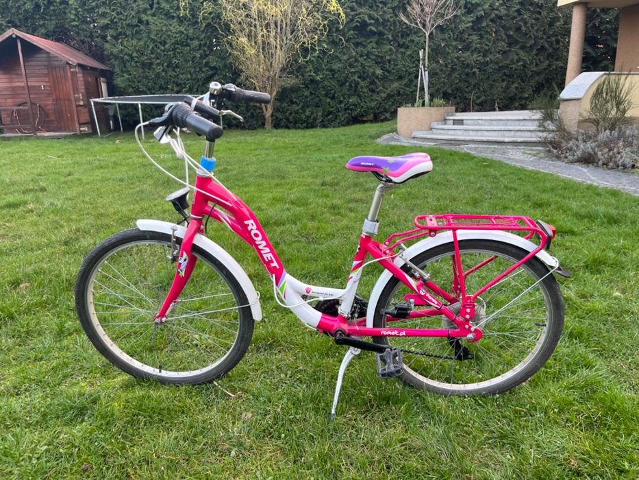 Rower dziecięcy, dziewczęcy, rozmiar 13" PANDA 24 LUX różowy Romet