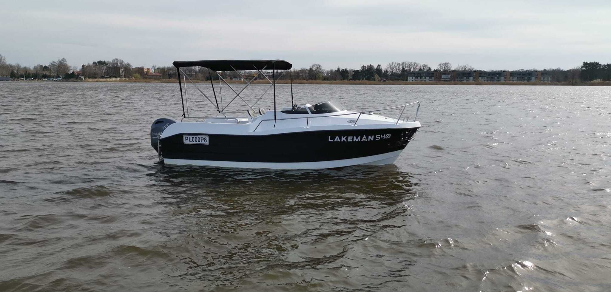 Łódż Lakeman Boats 540 z silnikiem Honda BF115 z przyczepą.