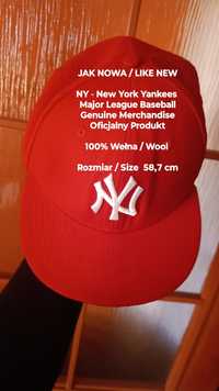 New York Yankees/New Era  Licencjonowana czapka, 100% Wełna, 58,7 cm,