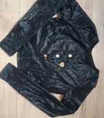 Bluzka damska rozpinana bluza LaTeX imitacja skóry XS s m
