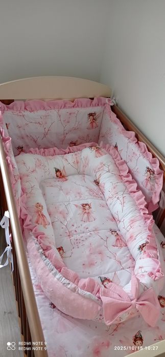 Komplet wyprawka kokon pościel rożek ochraniacz z falbanką nowy
