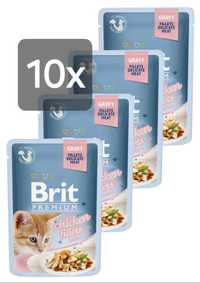 Brit Premium Kitten 10x 85g + Gratis, Fillets Kurczak Kocięta Saszetki