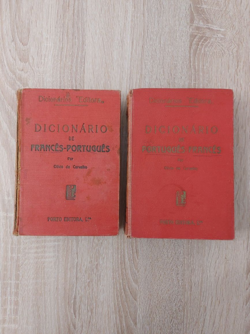 Dicionários antigos Português-Francês Francês-Português Porto editora