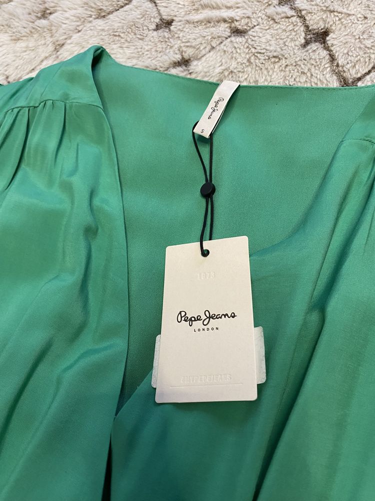 Sukienka PEPE JEANS zielona kopertowa rozm. S - NOWA