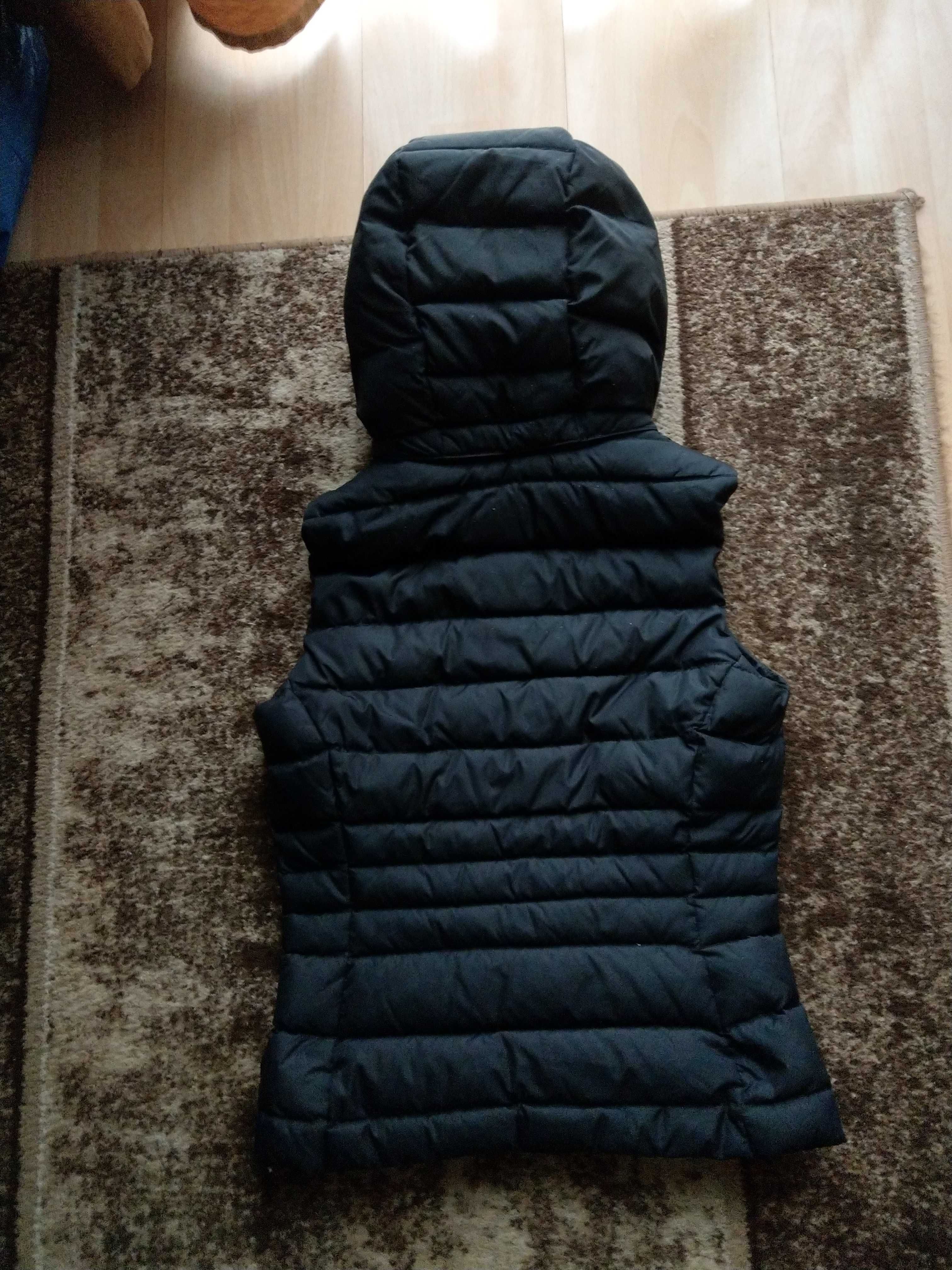 kamizelka puchowa damska z kapturem Tommy Hilfiger haft logo
