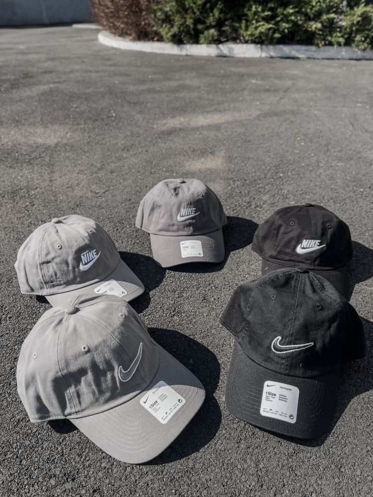 Кепка Nike чорна, сіра l Регульована бейсболка Найк
