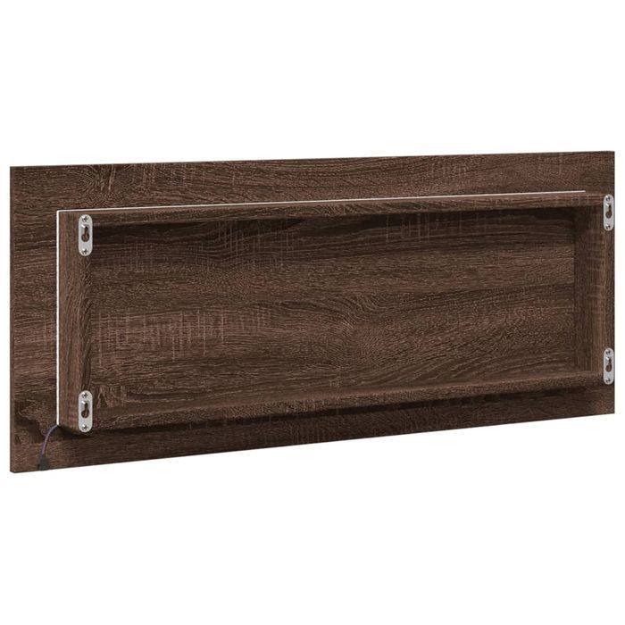 vidaXL Lustro łazienkowe z LED, brązowy dąb, 100x8,5x37 cm