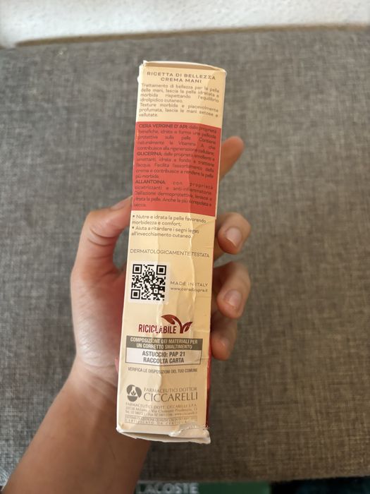 Creme de mãos Cera di Cupra 75ml (portes incluidos)