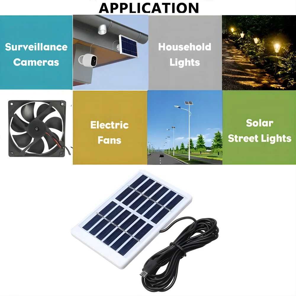 Painel solar 1.2w 6v mini usb monocristalino