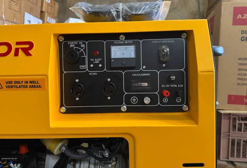 дизельний генератор Кipor 7000 у кожусі економ тихий дизель потужний