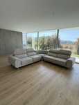 Sofa cinza 2x2+conto.Reclinavel e extensivel.