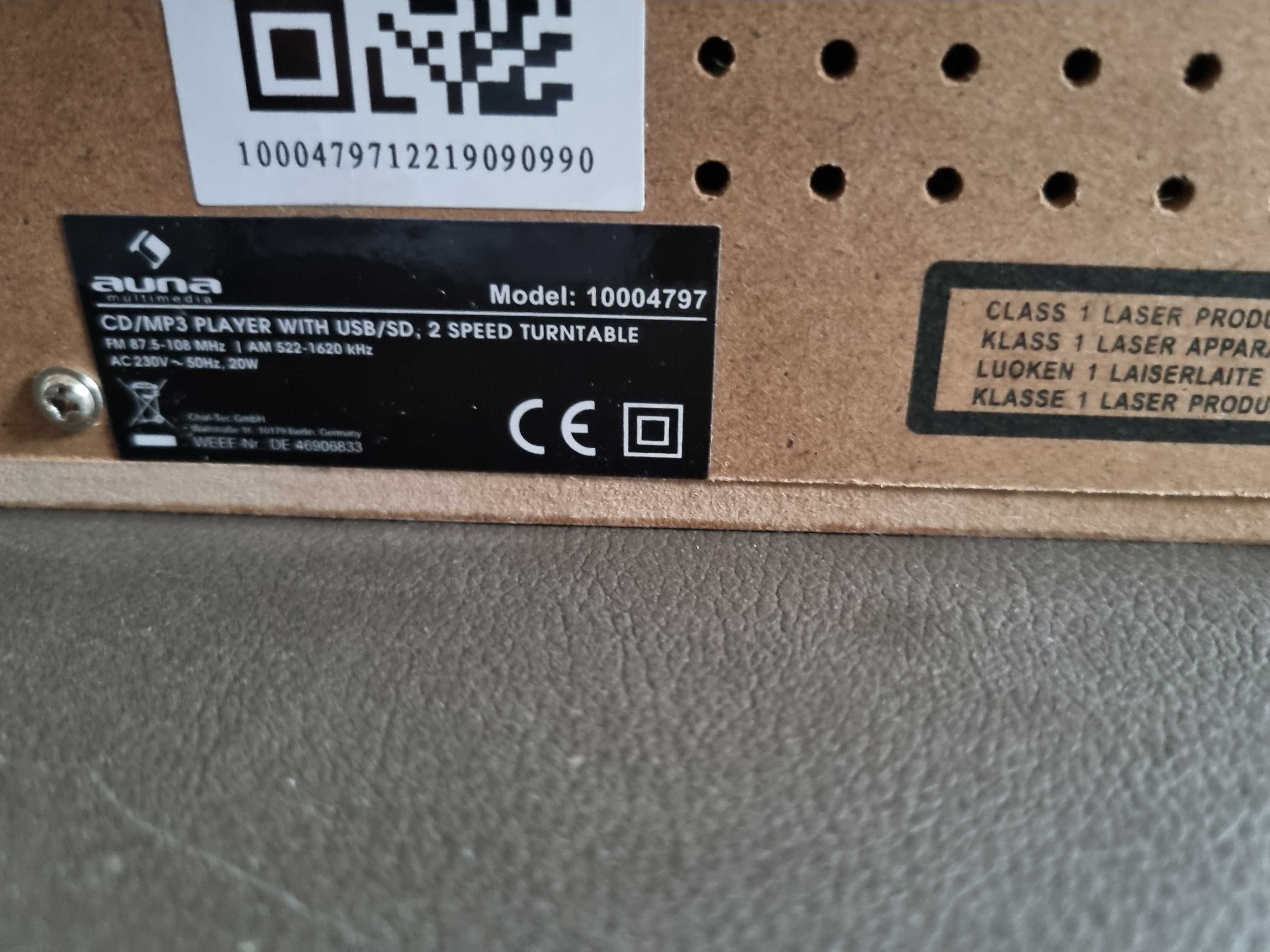 Gramofon Auna z kolumnami