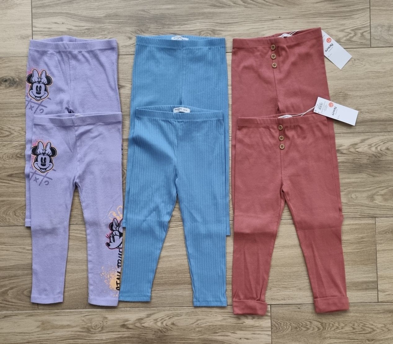 6 x Legginsy prążkowane So Cute / Sinsay rozm. 98 / Bliźniaczki