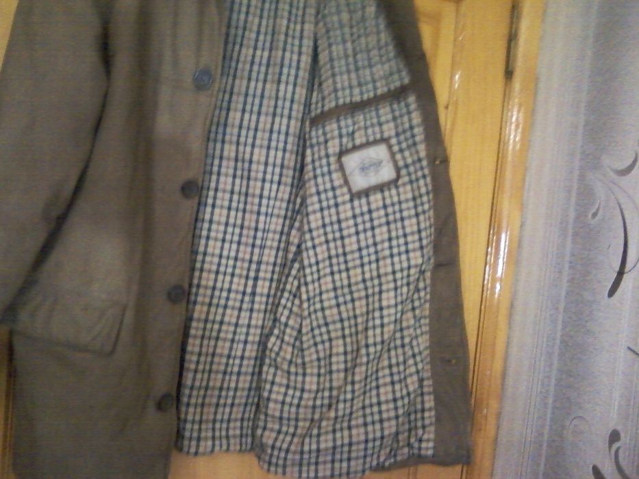 Кожаная мужская курточка TRAPPER original р50-52.Цвет кофе с молоком