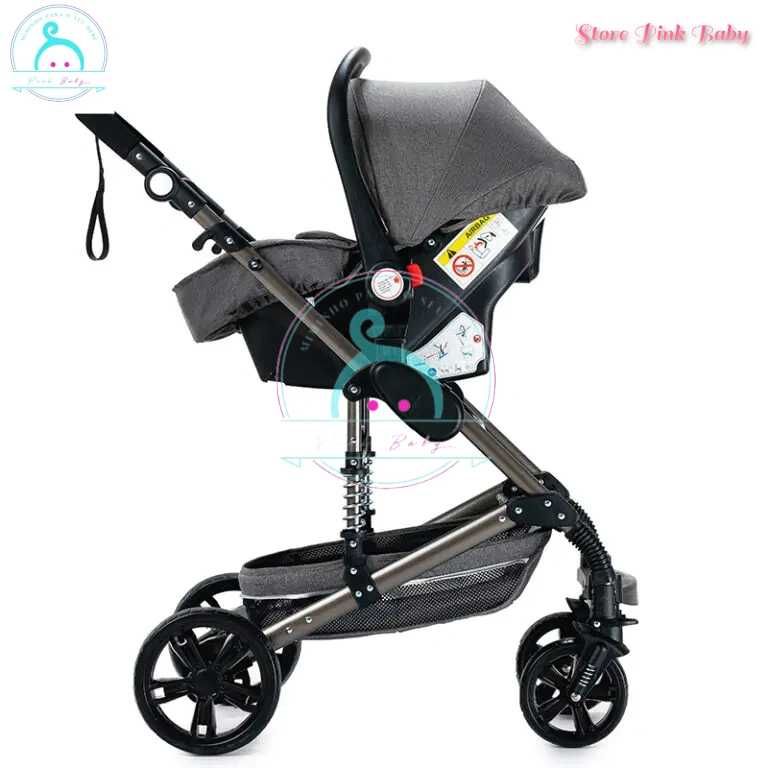 Carrinho de bebé 3 em 1 PinkBaby - Fabulous - Cinza