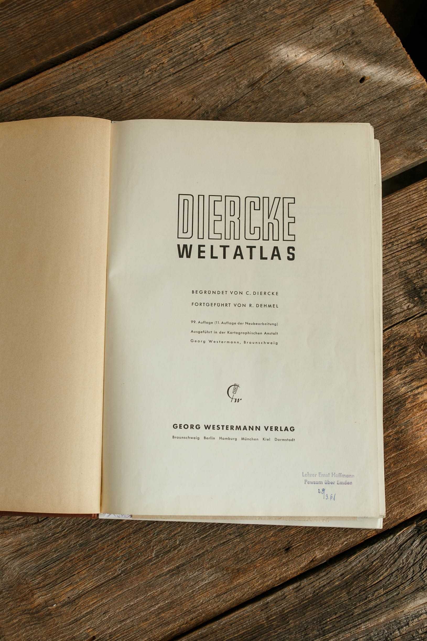 Atlas Świata 1957 r Diercke Weltatlas stare mapy