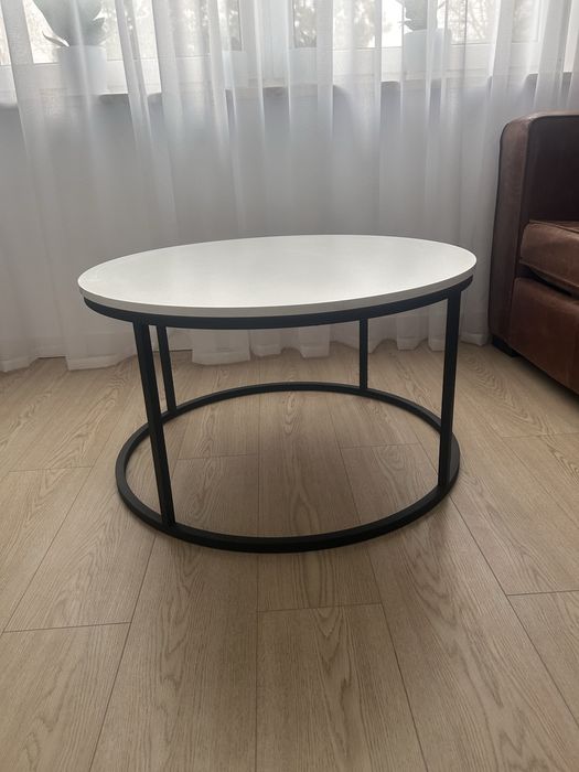 Stolik kawowy stół biały czarny