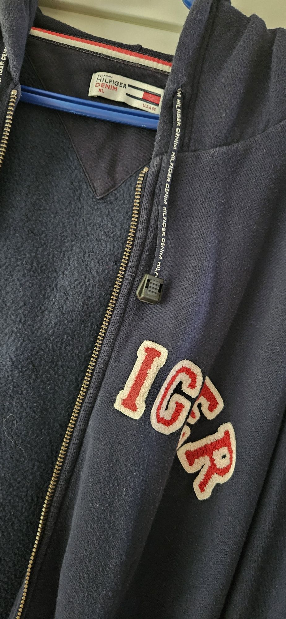 Tommy Hilfiger XL super bluza z kapturem granatowa bawełna 100% oryg
