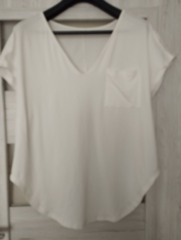 Biała długa bluzka na upały 3XL