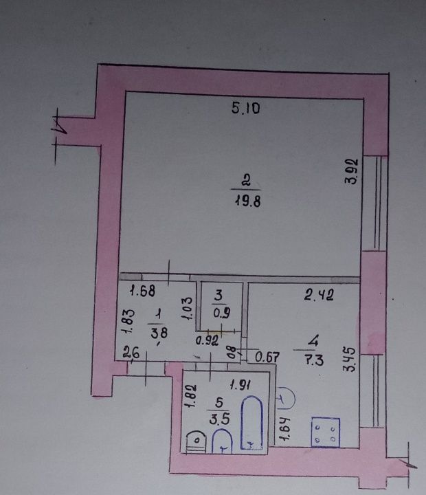 2  квартира,"Красная линия".