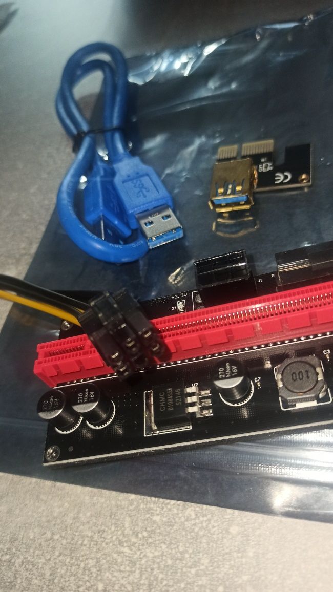 Riser  PCE164P-N08 VER. 009S sata USB PCI-E 6-PIN