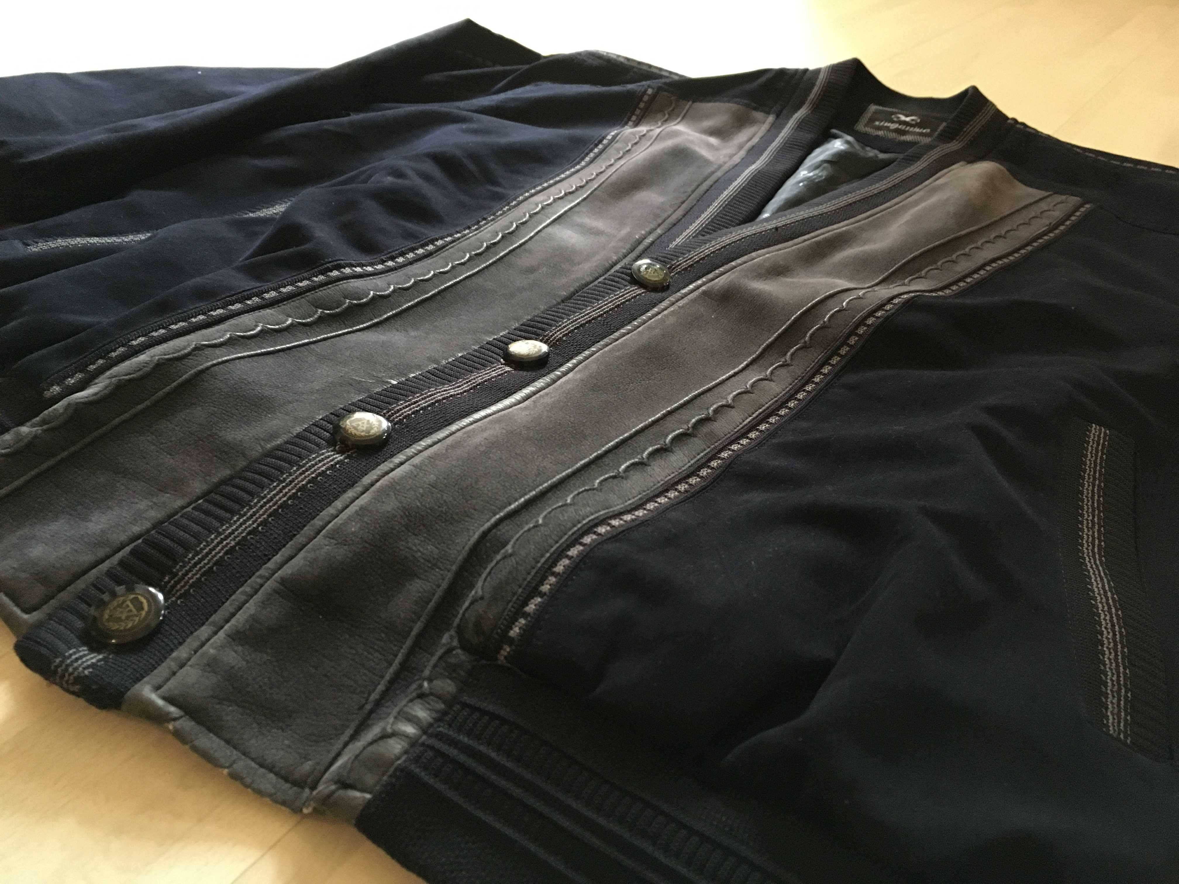Kurtka Bluza Marynarkowa Męska Retro Zamszowa Wiosna Jesień XL
