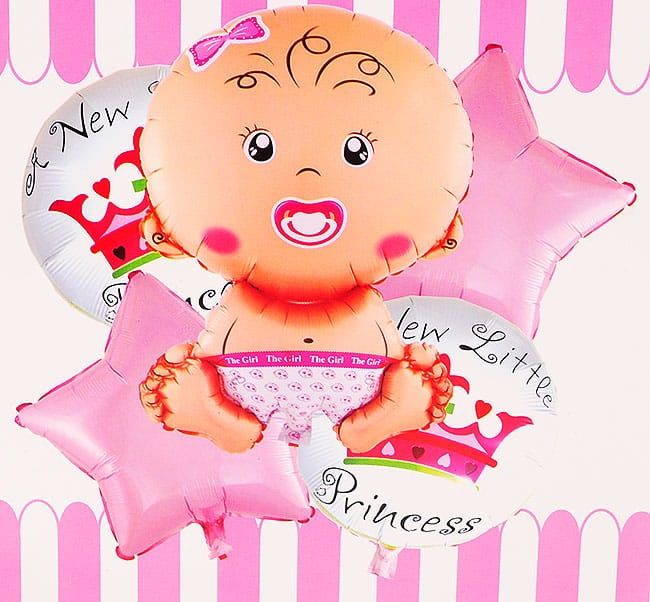 Balony z helem na powitanie niemowląt. Bocian 150cm