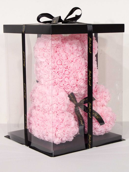 Pudełko Prezentowe Gift Box na misia z róż 40 cm ze Wstążką - Prezent