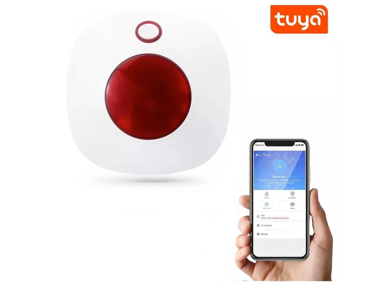 Bezprzewodowa Syrena Sieciowa Alarm 110Db Tuya Smart Po Polsku Wifi