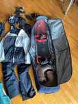 snowboard + todo o equipamento necessário para andar