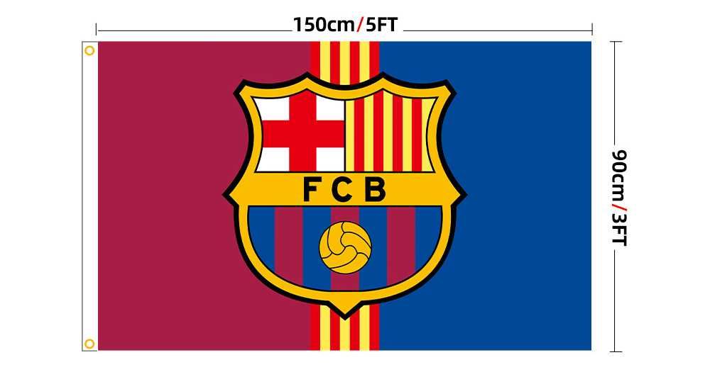 Duża Flaga FC Barcelona 150x90cm + BRELOK