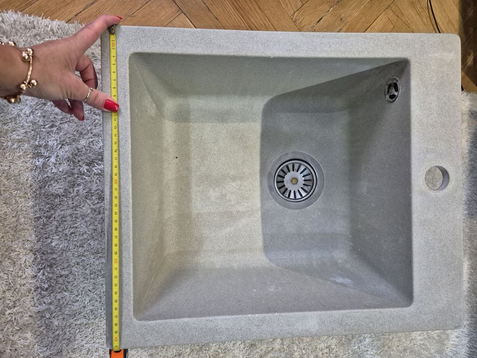 Мийка кухонна сіра прямокутна