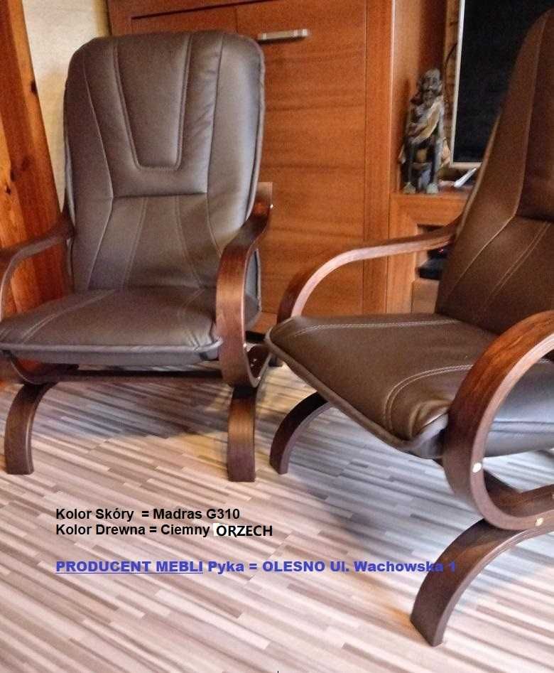 Nowy Fotel FINKA, 100% SKÓRA- Kolor Do Wyboru = Od PRODUCENTA